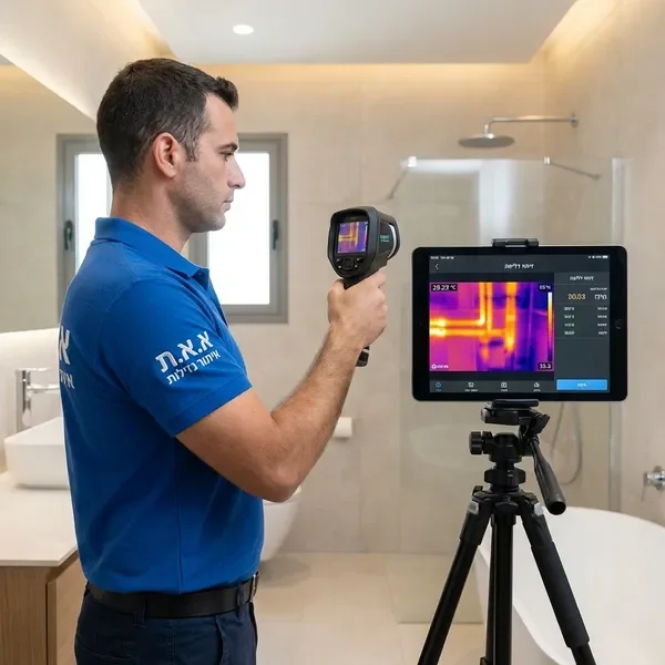 איתור נזילות מוסתרות עם מצלמה תרמית מתקדמת